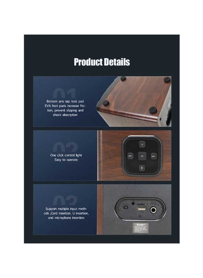 صندوق مكبر صوت لاسلكي محمول عالي الجودة للحفلات العائلية BT 4 بوصة مع مكبر صوت ملون بإضاءة LED - Image 4