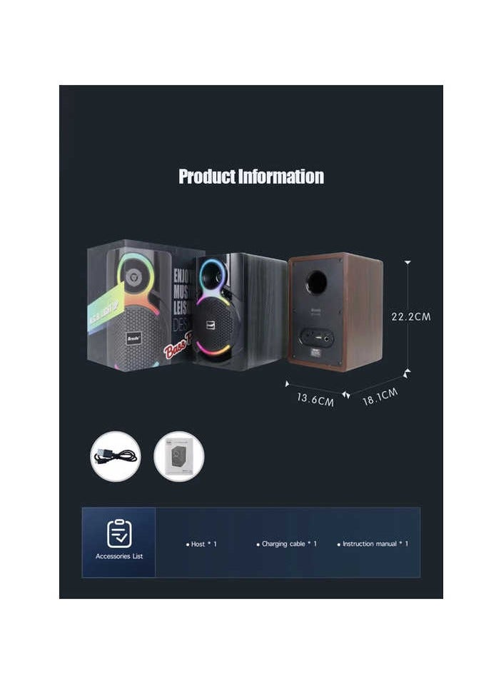 صندوق مكبر صوت لاسلكي محمول عالي الجودة للحفلات العائلية BT 4 بوصة مع مكبر صوت ملون بإضاءة LED - Image 5