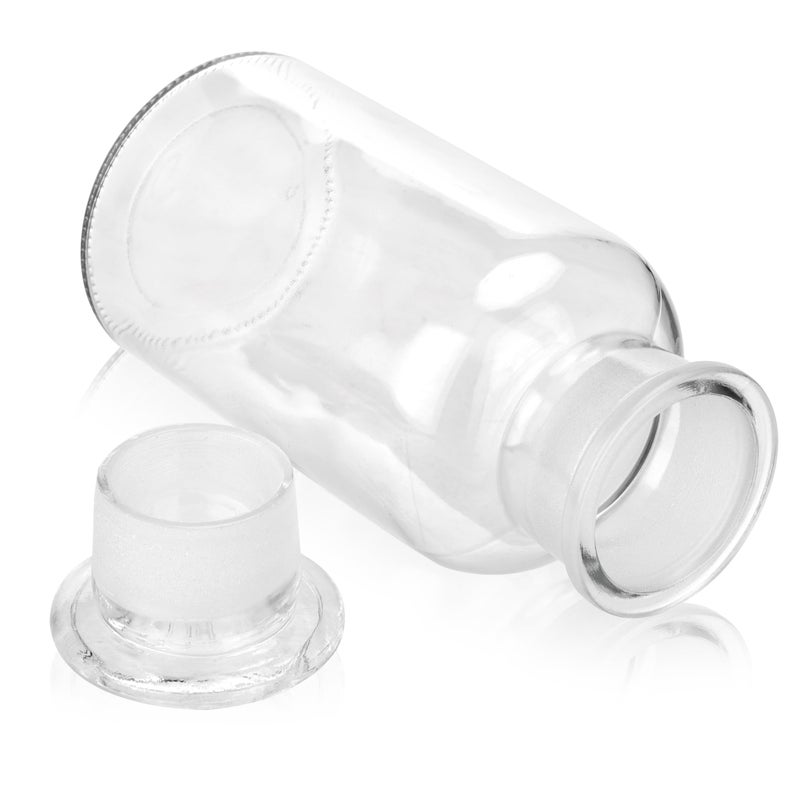 Kestun Lab Glass Reagent Bottle,Wide Mouth Glass Storage Bottle with Ground Stopper,Decorative Bottles/Vase (Clear, 500ML) - Image 4