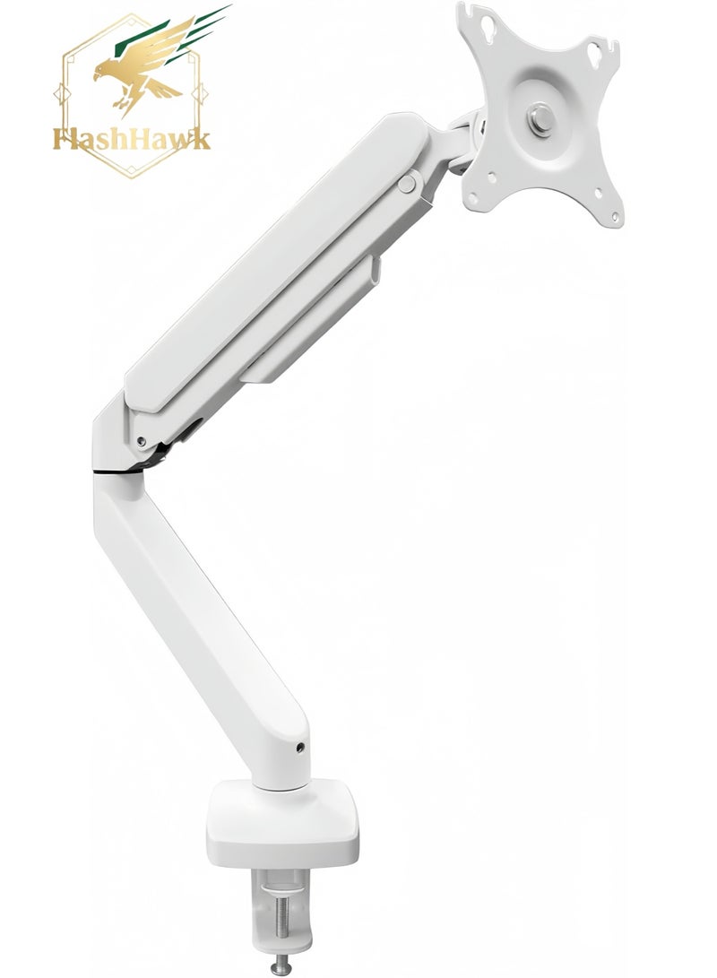 FlashHawk Aluminum Alloy Full Motion Single Monitor Arm,Air Pressure Lifting,Rotatable,Telescopic,Tilting Monitor Desktop Stand, Suitable for 13-32 Inch Screen,Load Bearing 10kg - Image 1
