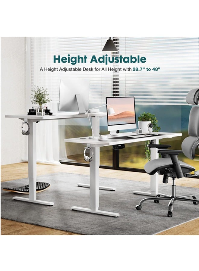 DESINO 120CM Large Electric Standing Desk, Height Adjustable Computer Desk, 60CM Deep Desktop, Stand up Gaming Office Table, 2 Preset Heights, for Home Office - Image 3