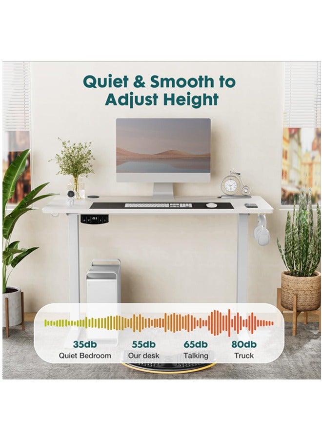 DESINO 120CM Large Electric Standing Desk, Height Adjustable Computer Desk, 60CM Deep Desktop, Stand up Gaming Office Table, 2 Preset Heights, for Home Office - Image 5