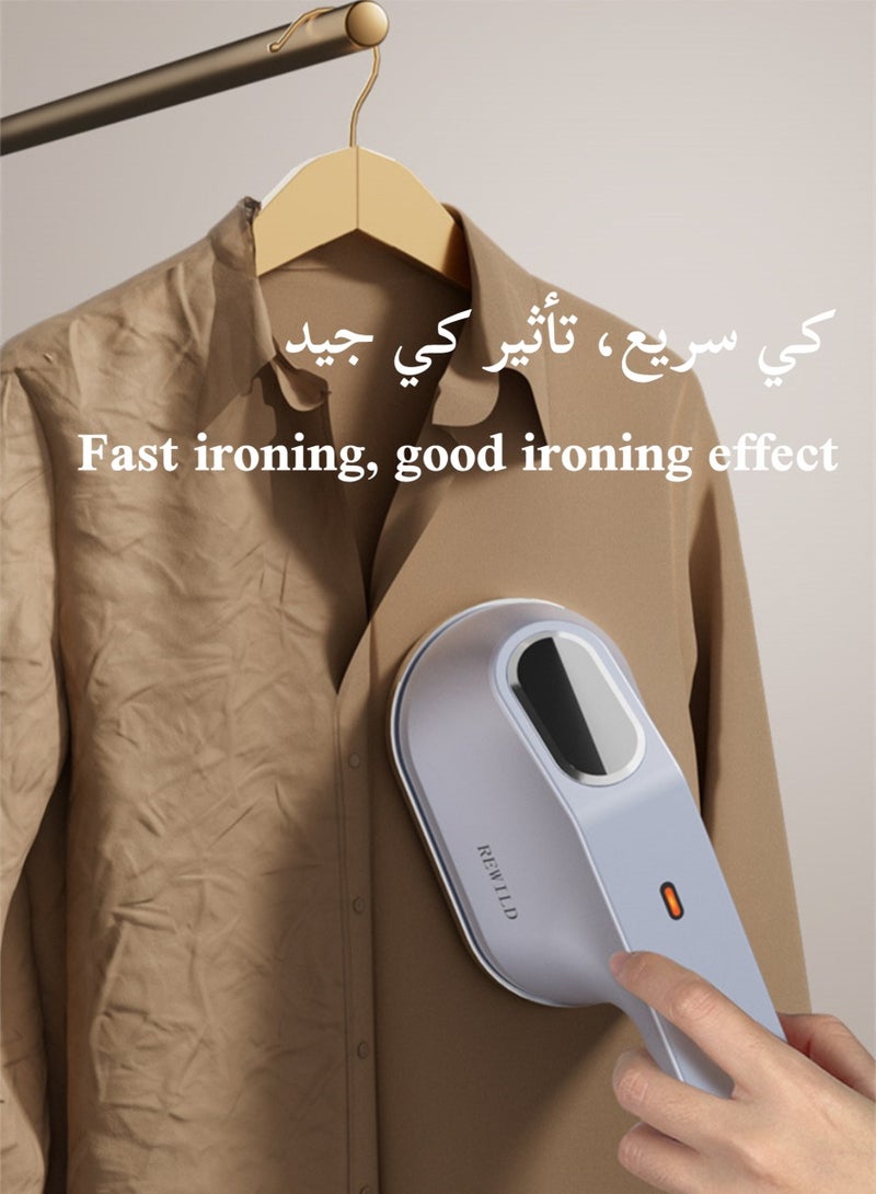 مكواة بخار محمولة للملابس، تسخين سريع لمدة 30 ثانية، تحكم ذكي في درجة الحرارة، إيقاف تشغيل تلقائي عند ارتفاع درجة الحرارة، مكواة بخار سفر صغيرة الحجم وقابلة للطي للملابس، مناسبة للصوف والحرير والألياف الكيميائية والملابس المحبوكة - Image 2