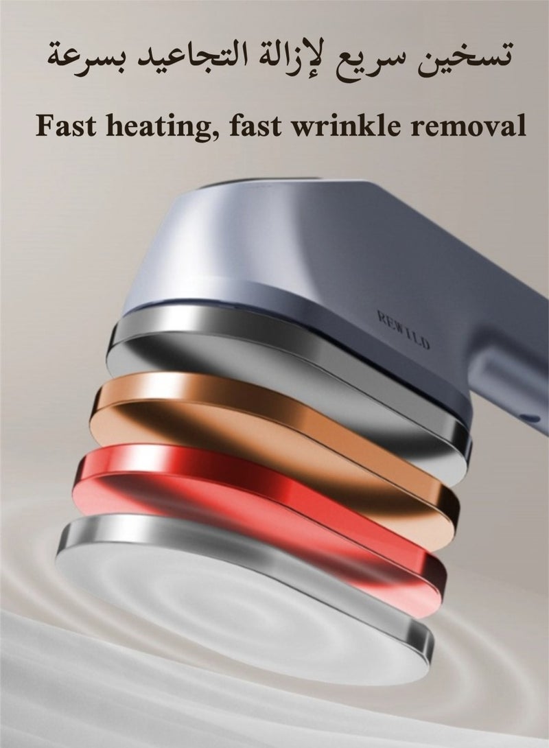 مكواة بخار محمولة للملابس، تسخين سريع لمدة 30 ثانية، تحكم ذكي في درجة الحرارة، إيقاف تشغيل تلقائي عند ارتفاع درجة الحرارة، مكواة بخار سفر صغيرة الحجم وقابلة للطي للملابس، مناسبة للصوف والحرير والألياف الكيميائية والملابس المحبوكة - Image 5