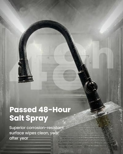 APPASO Bronze Kitchen Faucet with Pull Down Sprayer, Patented Design Oil Rubbed Bronze Single-Handle High Arc Lead-Free Pull Out Kitchen Sink Faucets for Farmhouse RV Laundry, cUPC-Certified Parts - Image 4