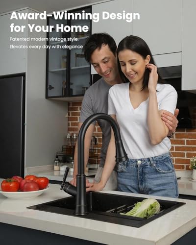 APPASO Bronze Kitchen Faucet with Pull Down Sprayer, Patented Design Oil Rubbed Bronze Single-Handle High Arc Lead-Free Pull Out Kitchen Sink Faucets for Farmhouse RV Laundry, cUPC-Certified Parts - Image 2