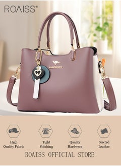 roaiss Leather Women Shoulder Bag Women's Handbag Elegant Patent Leather Bag Waterproof Handbag Shoulder Bag Women Large Capacity Bag  - Image 2