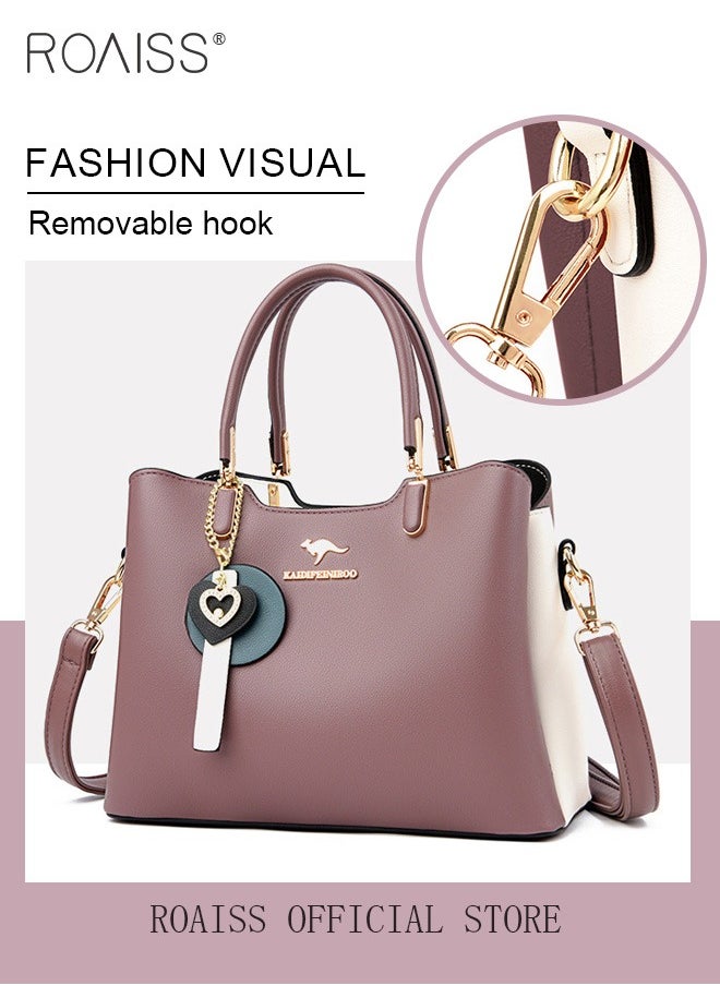 roaiss Leather Women Shoulder Bag Women's Handbag Elegant Patent Leather Bag Waterproof Handbag Shoulder Bag Women Large Capacity Bag  - Image 5