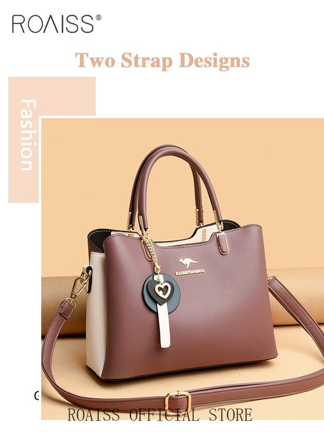 roaiss Leather Women Shoulder Bag Women's Handbag Elegant Patent Leather Bag Waterproof Handbag Shoulder Bag Women Large Capacity Bag  - Image 3