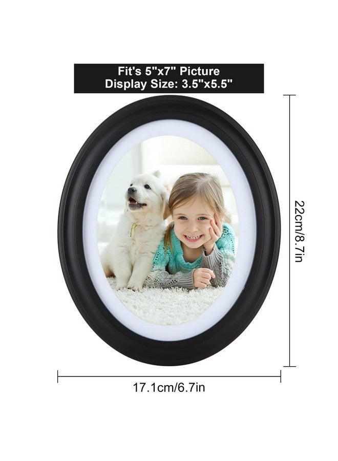 SENENQU 2 Pack Oval Picture Frames 5x7 Black Oval Frames with Mounting Screws and Hooks, 5 by 7 Oval Wall Picture Frame Photo Frame for Home Decor, Photo Gallery - Image 2