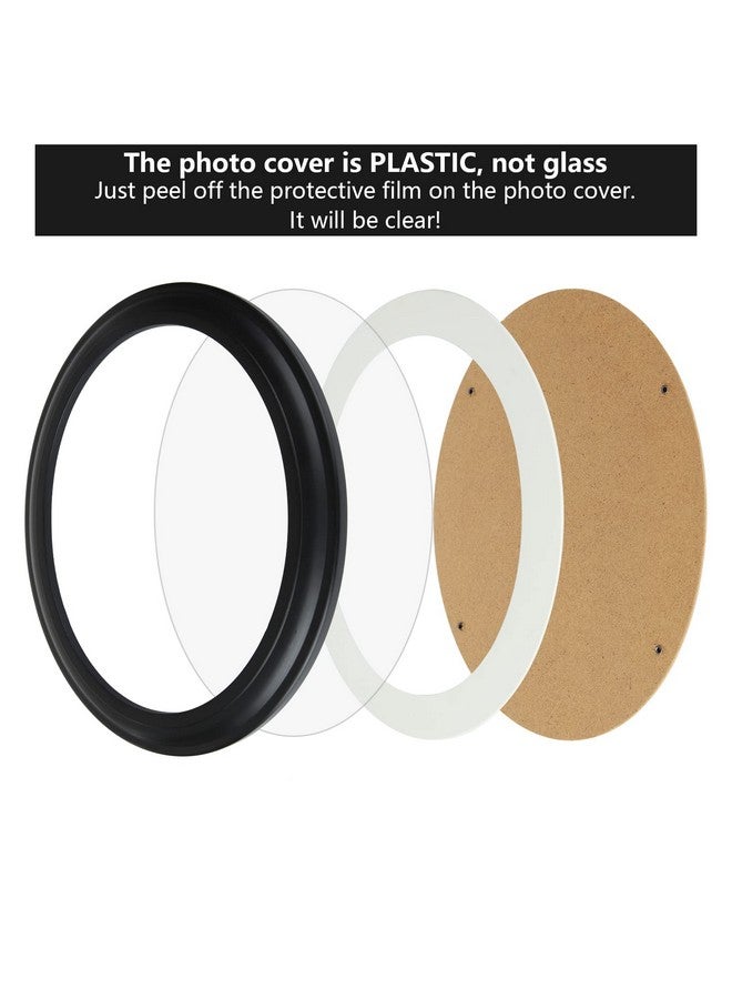 SENENQU 2 Pack Oval Picture Frames 5x7 Black Oval Frames with Mounting Screws and Hooks, 5 by 7 Oval Wall Picture Frame Photo Frame for Home Decor, Photo Gallery - Image 3