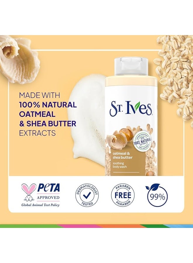 سانت آيفز غسول الجسم بالشوفان وزبدة الشيا من سانت آيفز | غسول مرطب للجسم للبشرة الحساسة والجافة | 22 أونصة سائلة - Image 4
