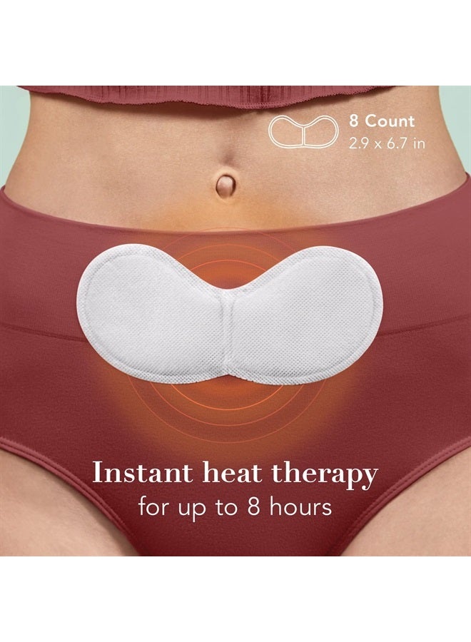 Rael وسادة تدفئة، لاصقات تدفئة عشبية - وسادات تدفئة للدورة الشهرية للتقلصات، علاج حراري، حجم كبير لتغطية إضافية، لجميع أنواع البشرة (8 قطع) - Image 3