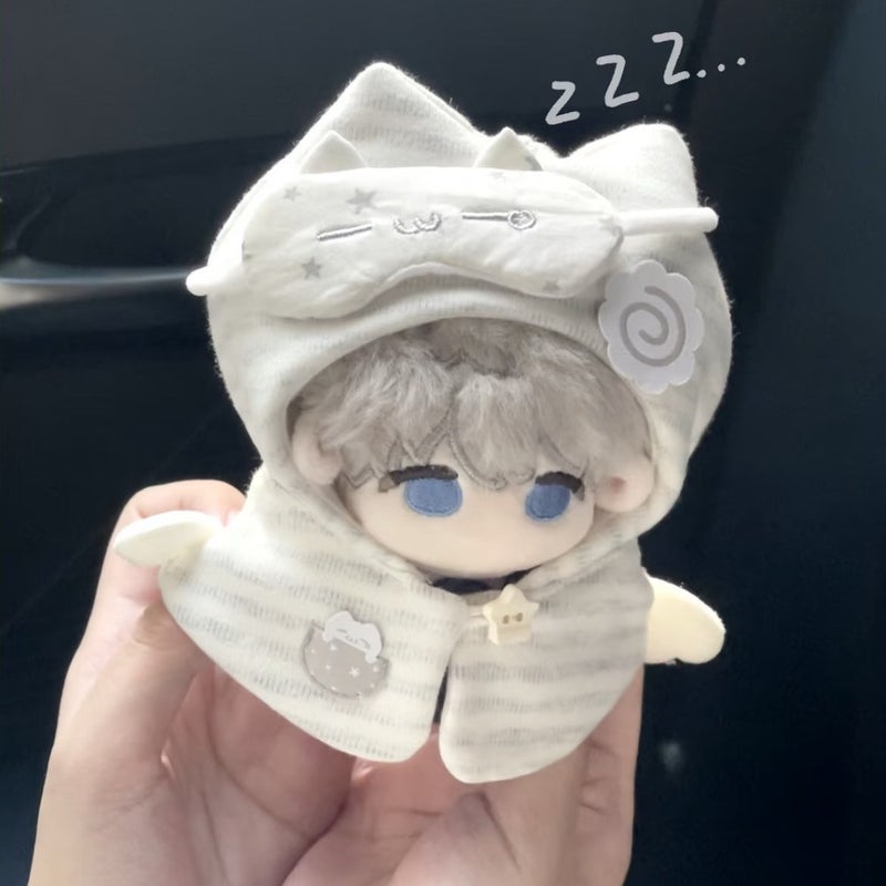 Cat & Bunny Cape Doll Clothes for 10cm Cotton Doll - Grey/Pink - Image 4