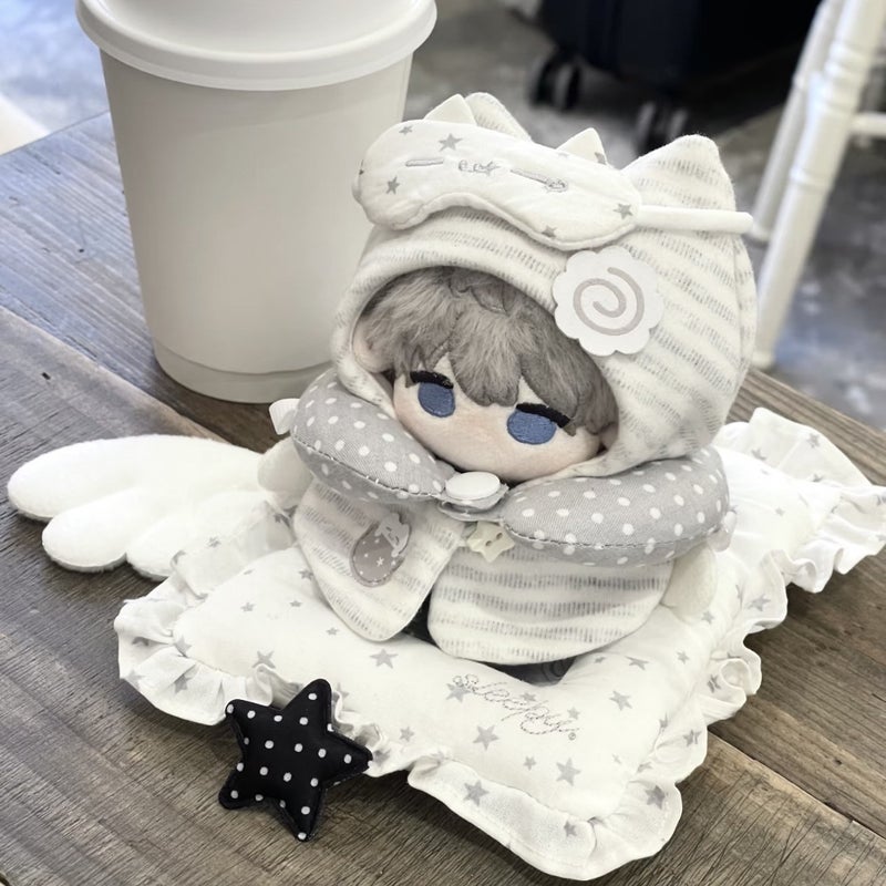 Cat & Bunny Cape Doll Clothes for 10cm Cotton Doll - Grey/Pink - Image 2