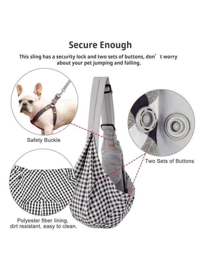 CUBY Dog And Cat Sling Carrier, Hands Free Reversible Pet Papoose Bag, Soft Pouch Adjustable, Suitable For Puppy Cats For Outdoor Travel (Grey Classic, SAdjustable Strap) - Image 2
