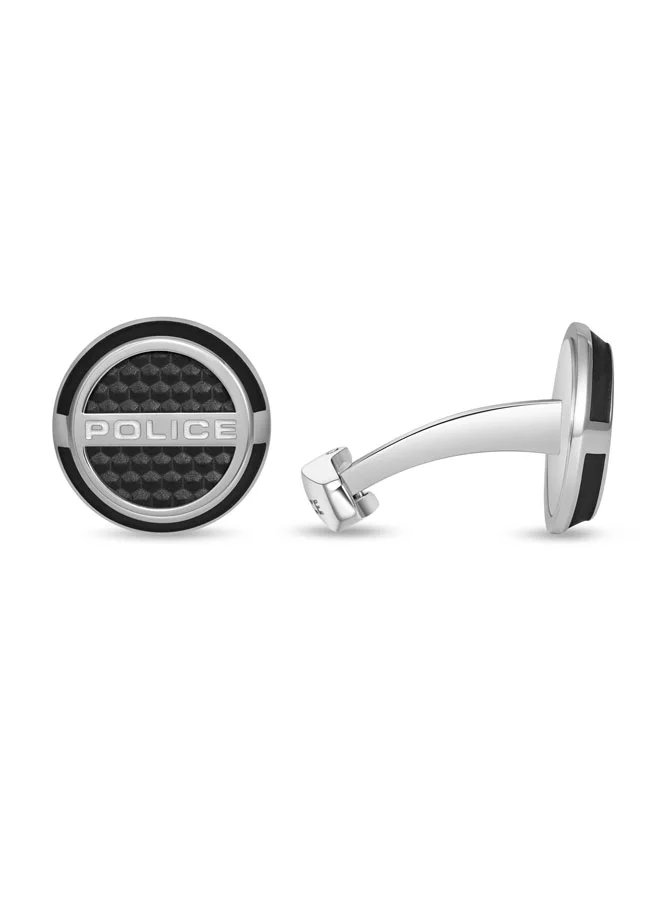بوليس Stratus Round Stainless Steel Cufflinks for Men