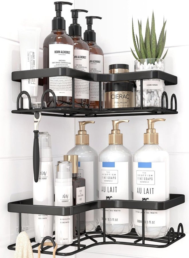 Boniry Bathroom Shelf for Wall, Bathroom Organiser, Wall Mounted Bathroom Rack, Large Capacity Strong Adhesive Bathroom Shelf 2 Pcs - Image 1