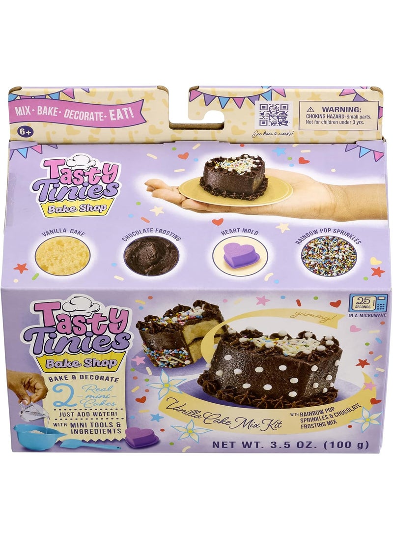 Goliath Goliath Tasty Tinies Bake Shop Vanilla Cake Mix Kit with Rainbow Pop Sprinkles  Chocolate Frosting Mix  Bake  Decorate 2 Real Mini Cakes  Includes Mini Tools  Ingredients  Ages 6  - Image 1
