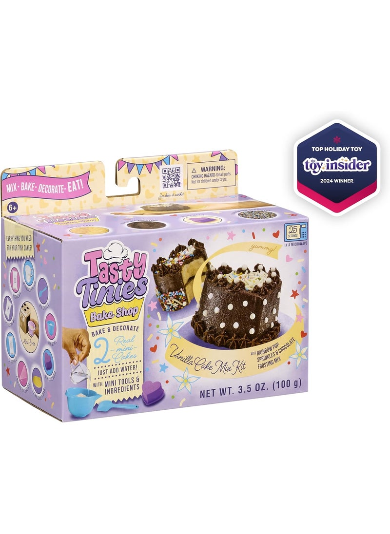 Goliath Goliath Tasty Tinies Bake Shop Vanilla Cake Mix Kit with Rainbow Pop Sprinkles  Chocolate Frosting Mix  Bake  Decorate 2 Real Mini Cakes  Includes Mini Tools  Ingredients  Ages 6  - Image 3