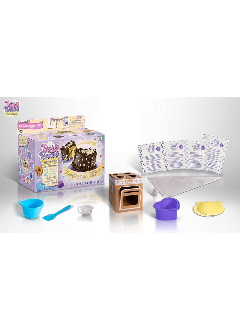 Goliath Goliath Tasty Tinies Bake Shop Vanilla Cake Mix Kit with Rainbow Pop Sprinkles  Chocolate Frosting Mix  Bake  Decorate 2 Real Mini Cakes  Includes Mini Tools  Ingredients  Ages 6  - Image 2
