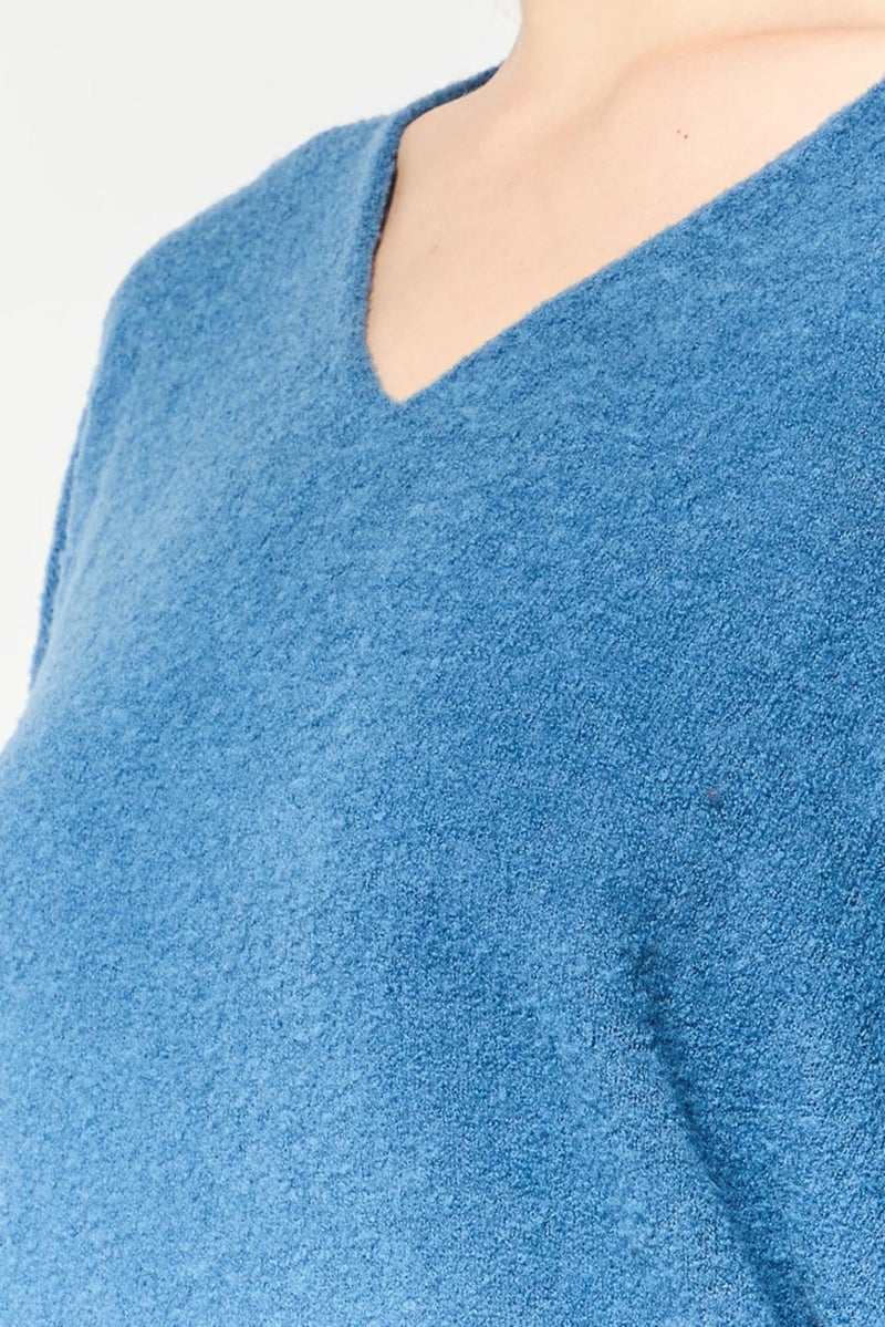 Harmont & Blaine Women V-Neck Knitted Sweater, Blue - Image 5