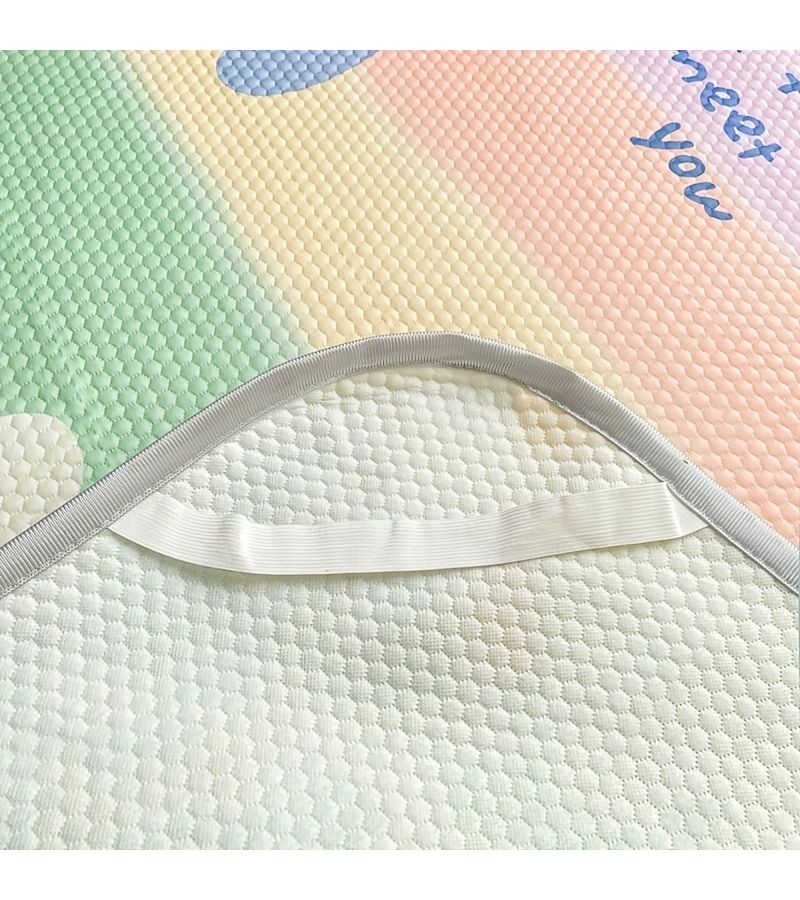 Unique Cartoon Printed Cooling Mat Soft Skin Friendly Mattress Pad Rainbow Bobo Color 47.24 By 78.74 Inch Foldable Machine Washable High Quality Durable For Bedroom Hotel Air Conditioned Room - Image 4
