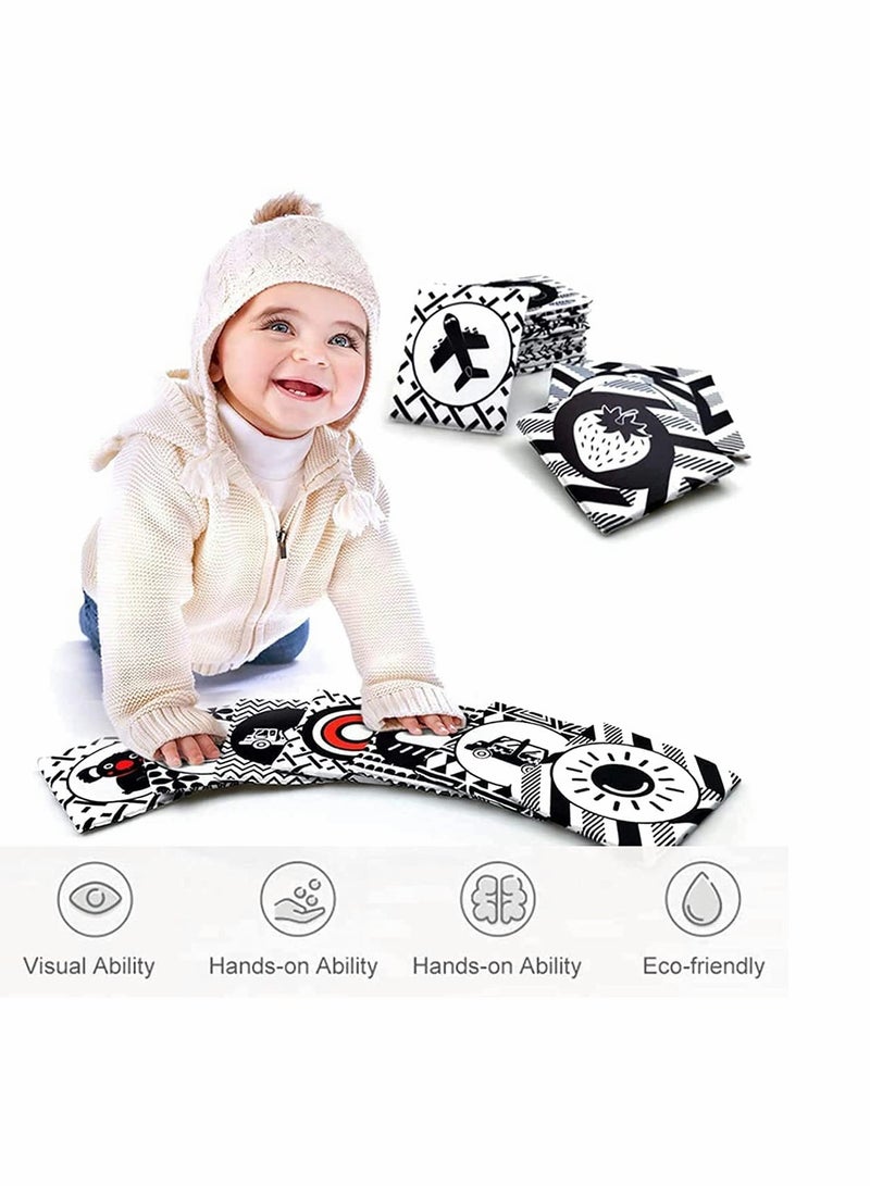KASTWAVE Black and White Baby Intelligence Fun Letter Card Portable Set Cloth Book Early Educational Toys Perfect for Baby Shower Gift - Image 2