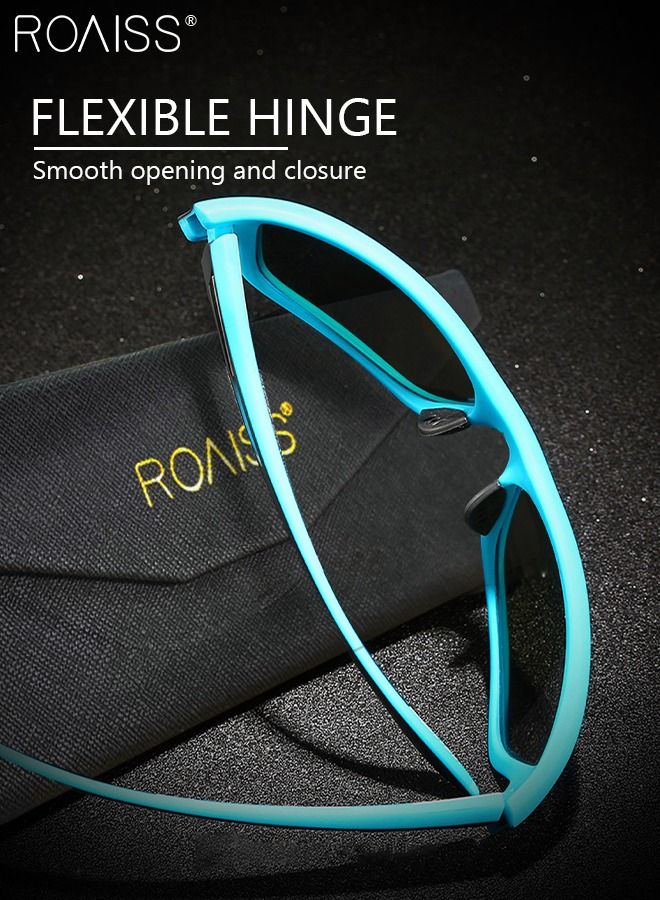 roaiss Polarized Sports Sunglasses for Men Women UV400 Protection Cycling Glasses Goggles for Baseball Running Fishing Driving Blue 63mm - Image 5