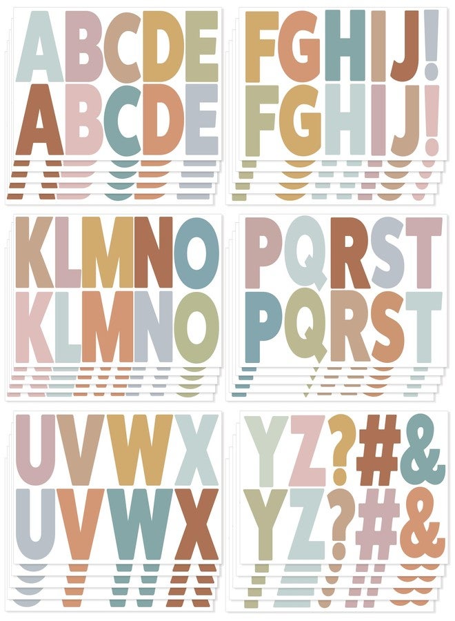 Timenued 30 Sheets Letter Stickers 300 Pcs Large Bulletin Board Letters Set for Boho Classroom Decor,Vinyl Self Adhesive Alphabet ABC Stickers for Poster Board Mailbox Craft Home Door Wall Decor(2.5 Inch,Boho) - Image 1