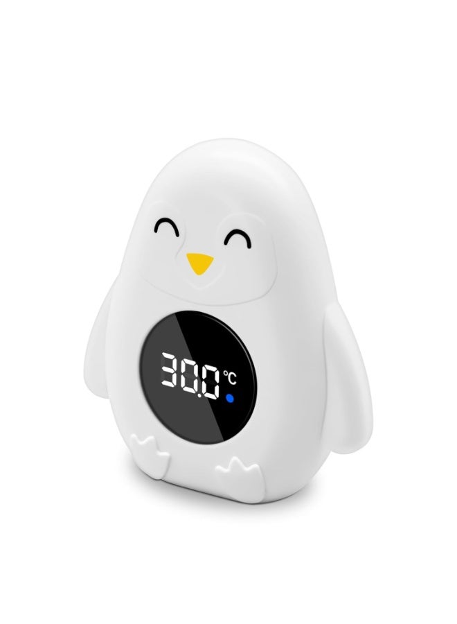 KOWVOWZ Baby Bath Thermometer, Digital Bath Thermometerfor Newborns Toddlers, Penguin shaped Bath Thermometer for Bathtub and Pool, White - Image 1