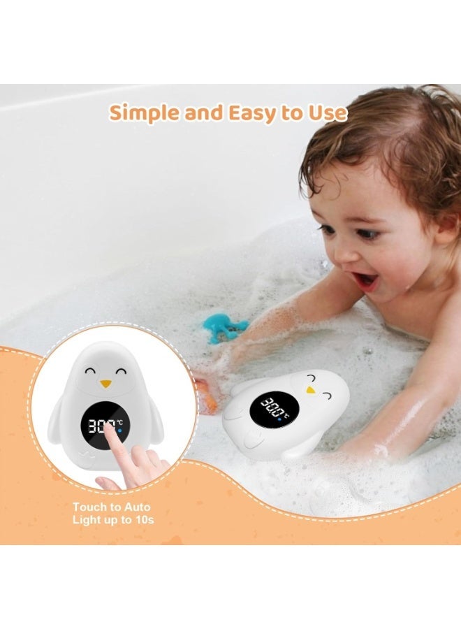 كوفوز Baby Bath Thermometer, Digital Bath Thermometerfor Newborns Toddlers, حمام على شكل البطريق الحراري لحوض الاستحمام وحوض السباحة, أبيض - Image 5