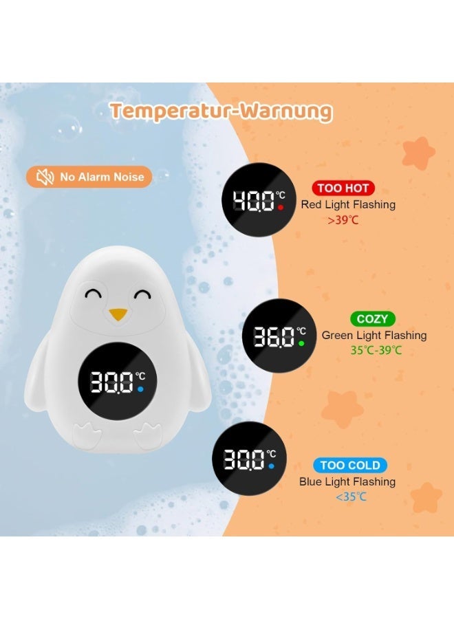 كوفوز Baby Bath Thermometer, Digital Bath Thermometerfor Newborns Toddlers, حمام على شكل البطريق الحراري لحوض الاستحمام وحوض السباحة, أبيض - Image 3