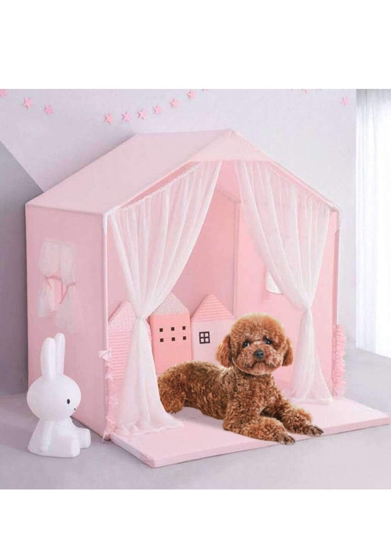 A.M Dog Bed Pet Bed Cat Dog Bed Dog Kennel Teddy Small Dog Cat Pet Princess Bed Pet Tent Nest Four Seasons Universal Removable and Washable Tents Kennel Cat Bed Puppy Sofa - Image 1