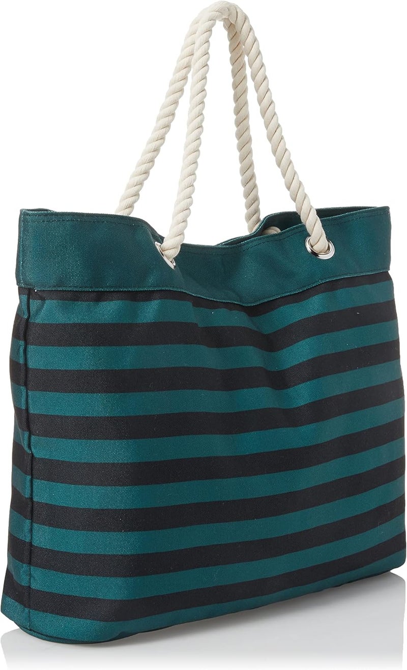 FOCO NFL Team Logo Nautical Stripe Tote Beach Bag - Image 2