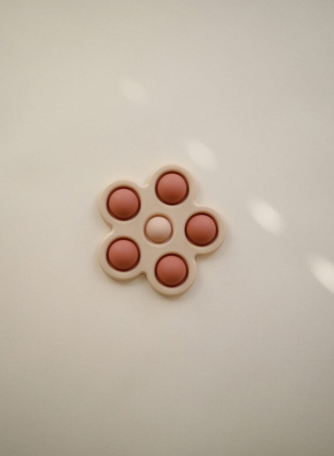 Mushie Flower Press Toy (Rose/Blush/Shifting Sand) - Image 3