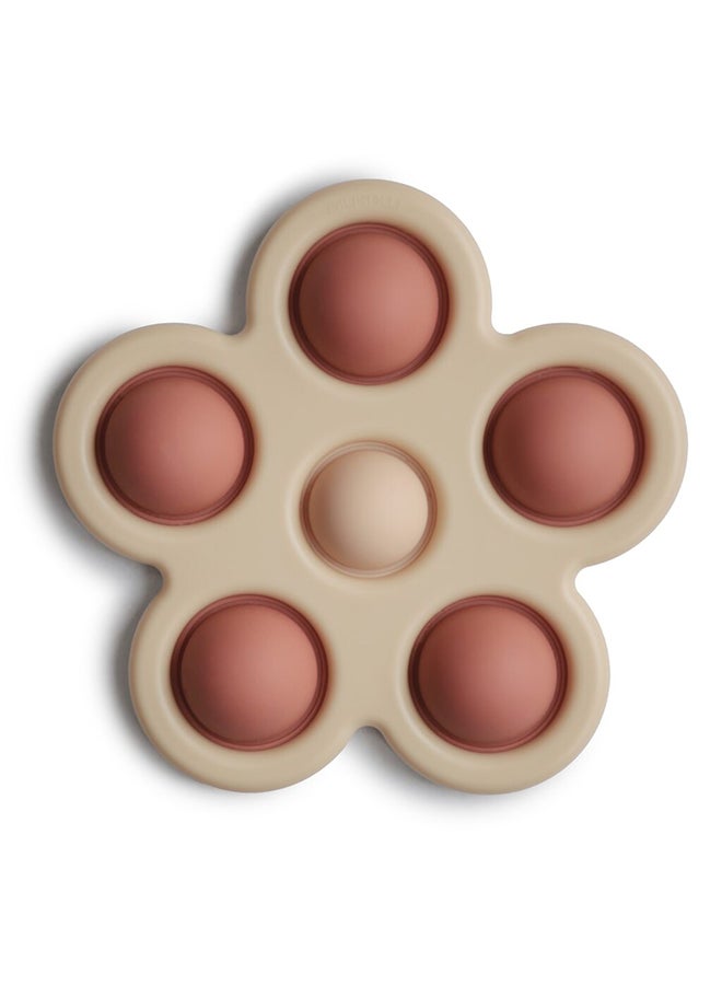 Mushie Flower Press Toy (Rose/Blush/Shifting Sand) - Image 1