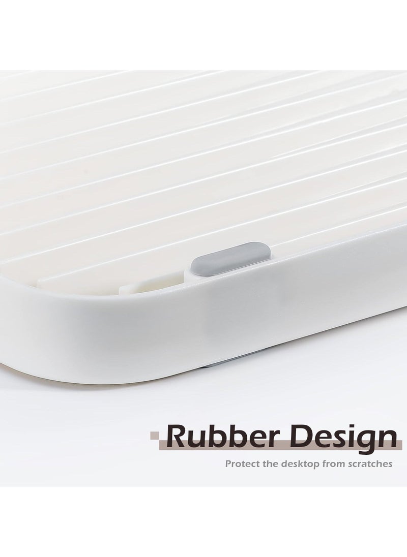 SYOSI Dish Drain Board, Dish Drainer Board for Kitchen Counter Plastic Dish Drying Rack for Home use (White)