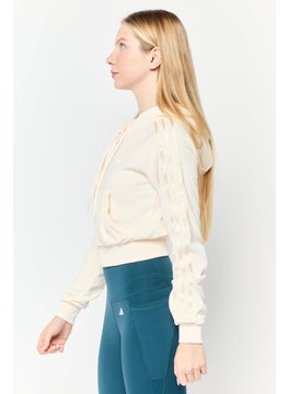 adidas Originals Women Sportswear Fit Long Sleeves Outdoor Hoodie, Cream  - Image 3