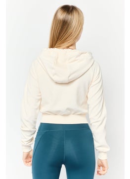 adidas Originals Women Sportswear Fit Long Sleeves Outdoor Hoodie, Cream  - Image 2