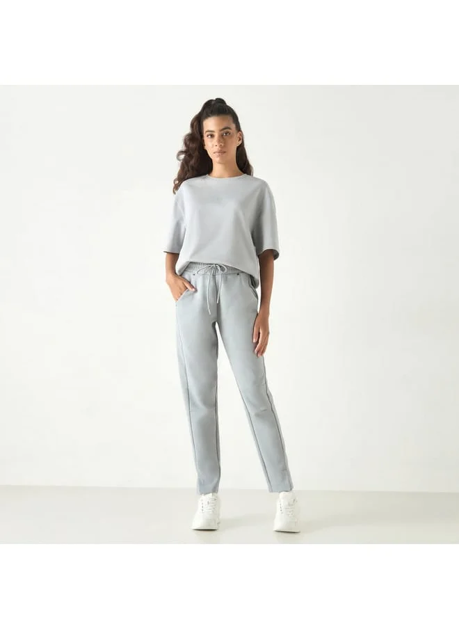Kappa Kappa T-shirt with Drop Shoulder Sleeves and Crew Neck