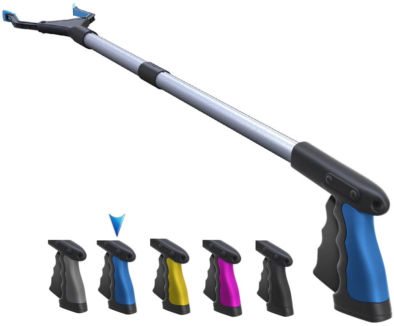 FitPlus 2024 Upgrade PowerGrip T9 Grabber Reacher Tool Wide Jaw Foldable Steel Cable with 96 Grip Points for Firm Grip 32 with Magnet