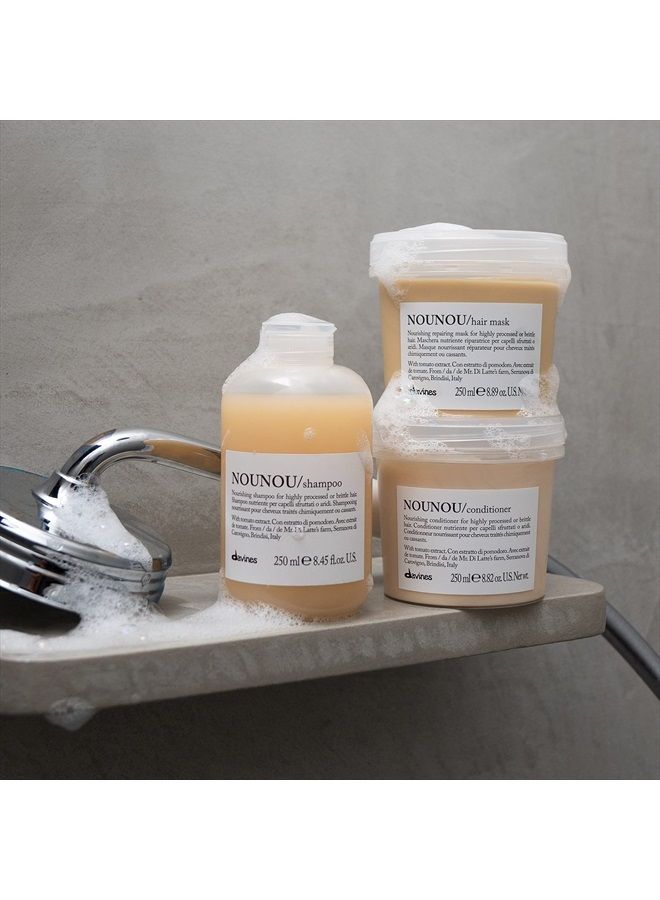 Davines NOUNOU Shampoo | Hydrating Deep Shampoo for Bleached, Permed, Relaxed, Damaged Hair or Very Dry Hair | Replenishes Chemically Processed Hair | 8.45 fl oz (Pack of 1) - Image 3