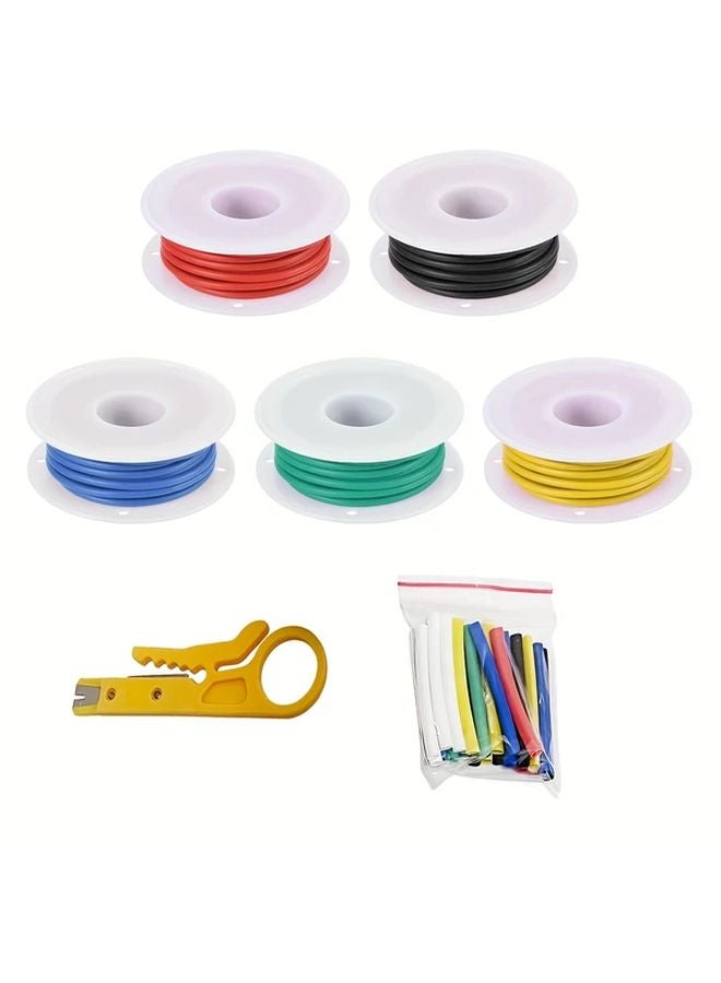 20AWG 393.7 بوصة سلك إلكتروني من البولي فينيل كلوريد 5 ألوان أسلاك طيران من النحاس المطلي بالقصدير معبأة في صندوق - Image 3