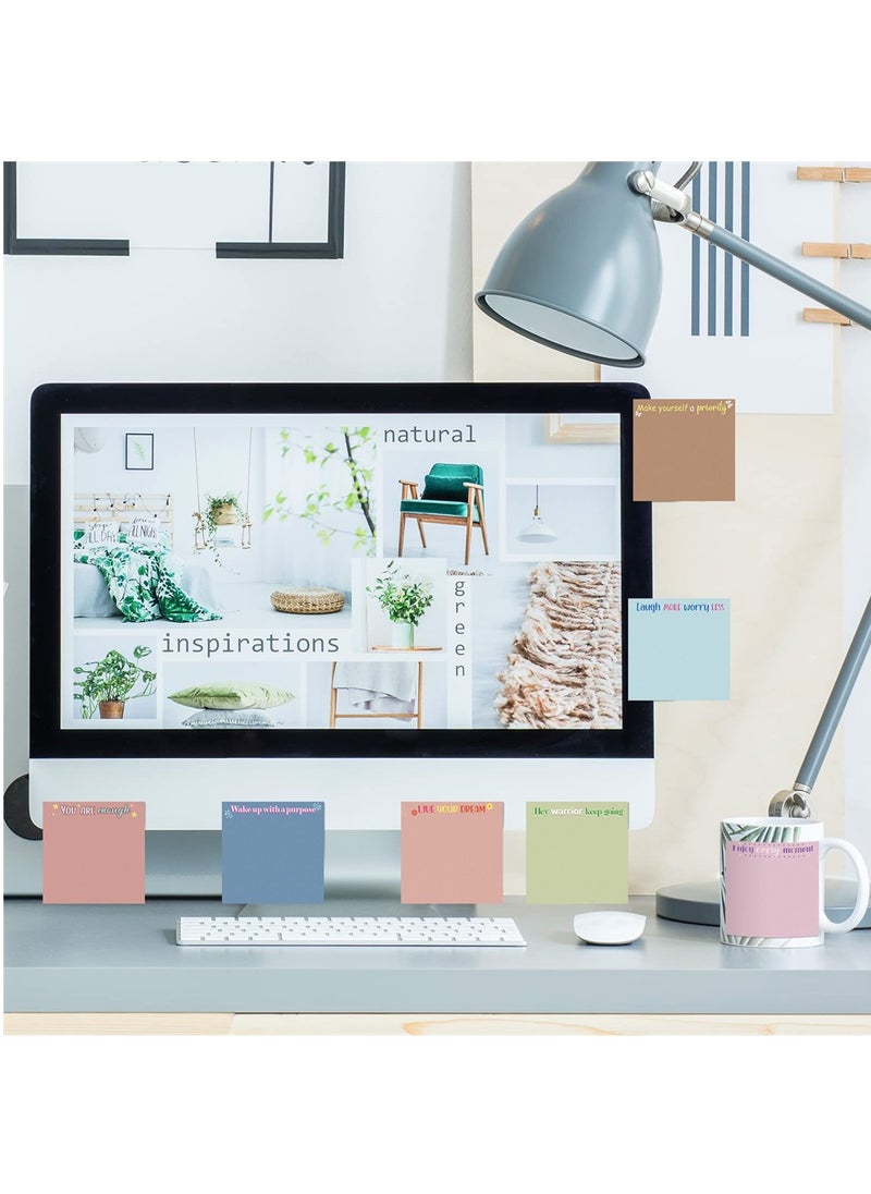 SYOSI - Inspirational Sticky Notes, 12 Pieces 50 Sheets Each Inspirational Memo Pads Set, Extra sticky notes for Note Taking, Reminders, Self Stick Pads Sticky Notes Cute Paper Stationery for Office - Image 1
