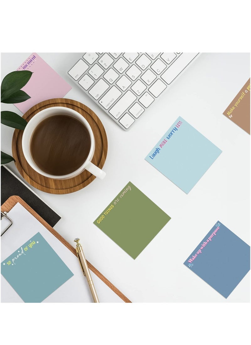 SYOSI - Inspirational Sticky Notes, 12 Pieces 50 Sheets Each Inspirational Memo Pads Set, Extra sticky notes for Note Taking, Reminders, Self Stick Pads Sticky Notes Cute Paper Stationery for Office - Image 1