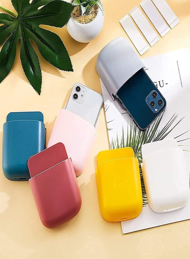 Quebers Pack-of 8 Plastic Oval Wall Door Mounted Hanging Phone Mobile Organizer Stand Storage Remote Control Shelf Toothbrush Box - Image 2