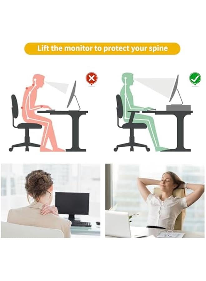 Arabest Desk Organizers and Accessories, Monitor Stand with Drawer and 2 Pen Holder, Desktop Organizer Suitable for Offices and Dormitories (Blue) - Image 2