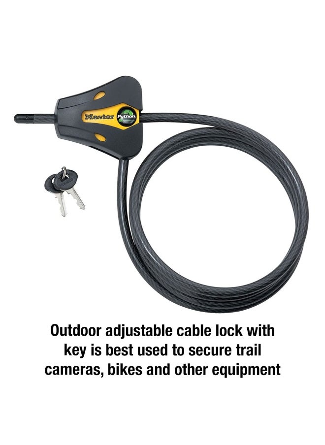 Master Lock - Master Lock 8419Dpf Python Cable Lock With Key  1 Pack  Black And Yellow  6  X 5 16  Diameter - Image 1