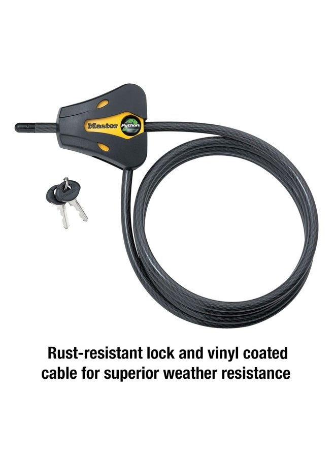 Master Lock - Master Lock 8419Dpf Python Cable Lock With Key  1 Pack  Black And Yellow  6  X 5 16  Diameter - Image 1
